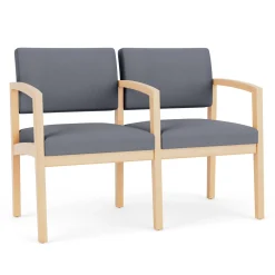 New Castle Wood Two Seater with Center Arm with Standard Upholstery