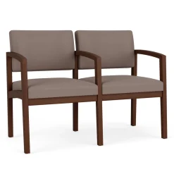 New Castle Wood Two Seater with Center Arm with Standard Upholstery