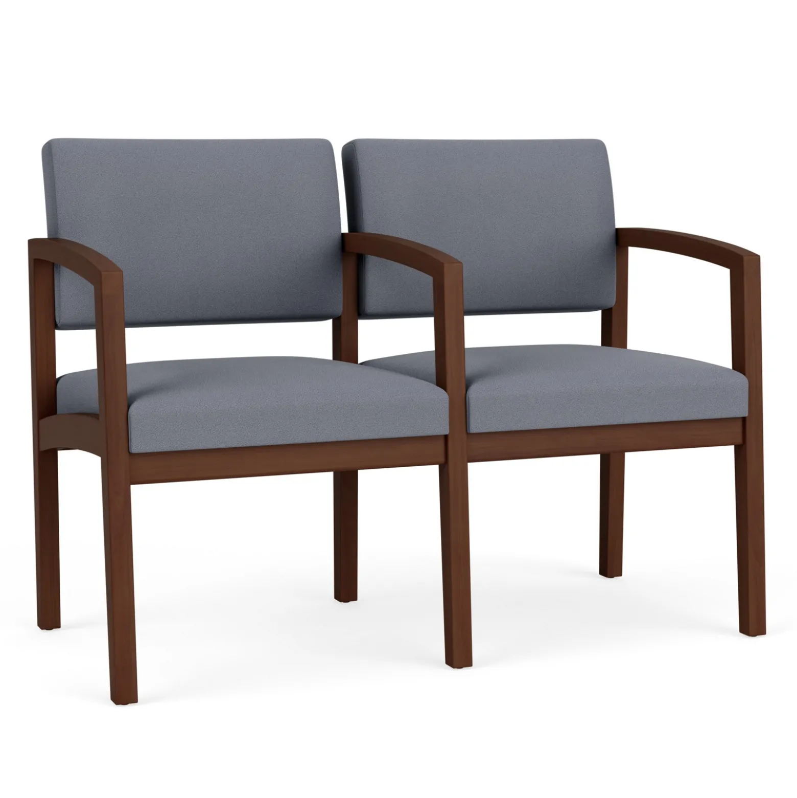 New Castle Wood Two Seater with Center Arm with Standard Upholstery