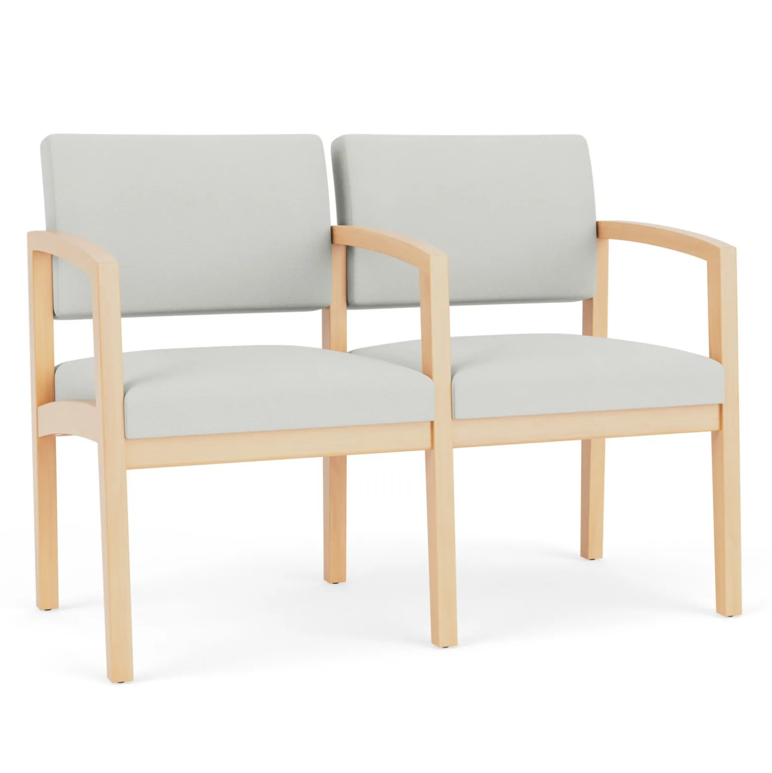 New Castle Wood Two Seater with Center Arm with Standard Upholstery