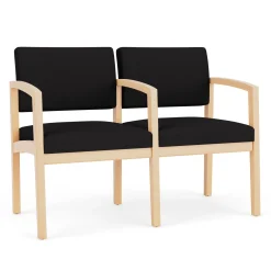 New Castle Wood Two Seater with Center Arm with Standard Upholstery