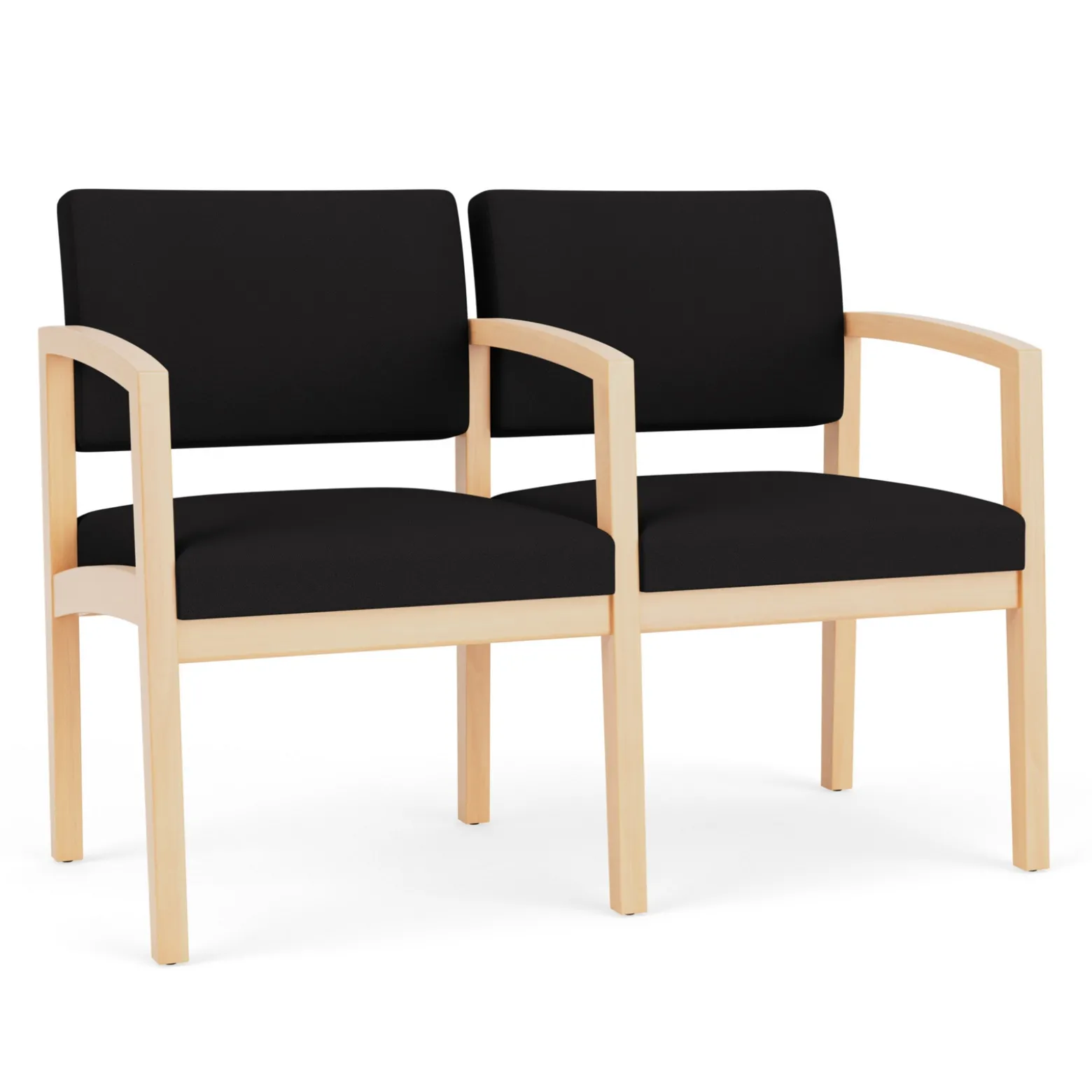 New Castle Wood Two Seater with Center Arm with Standard Upholstery
