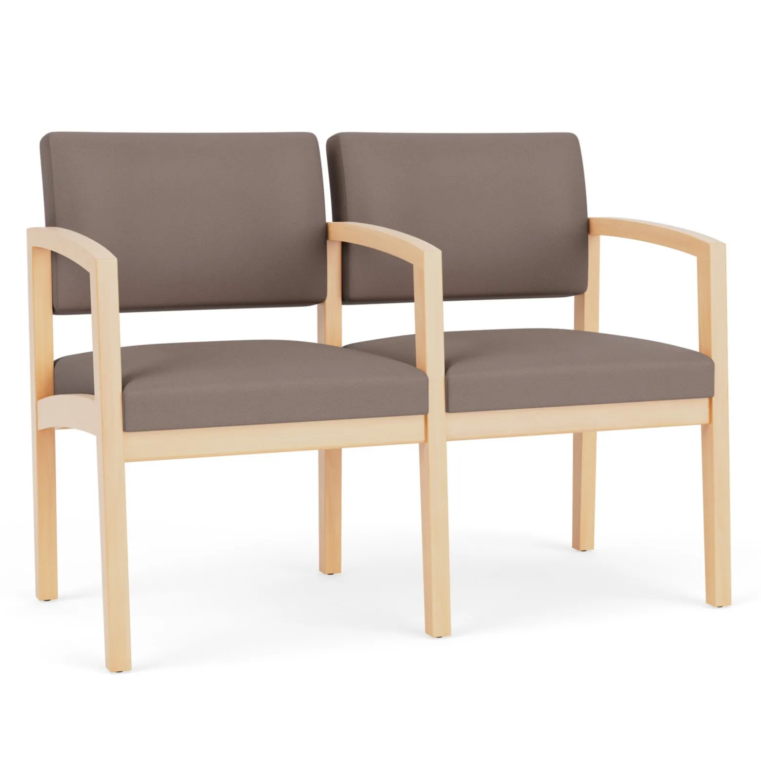 New Castle Wood Two Seater with Center Arm with Standard Upholstery