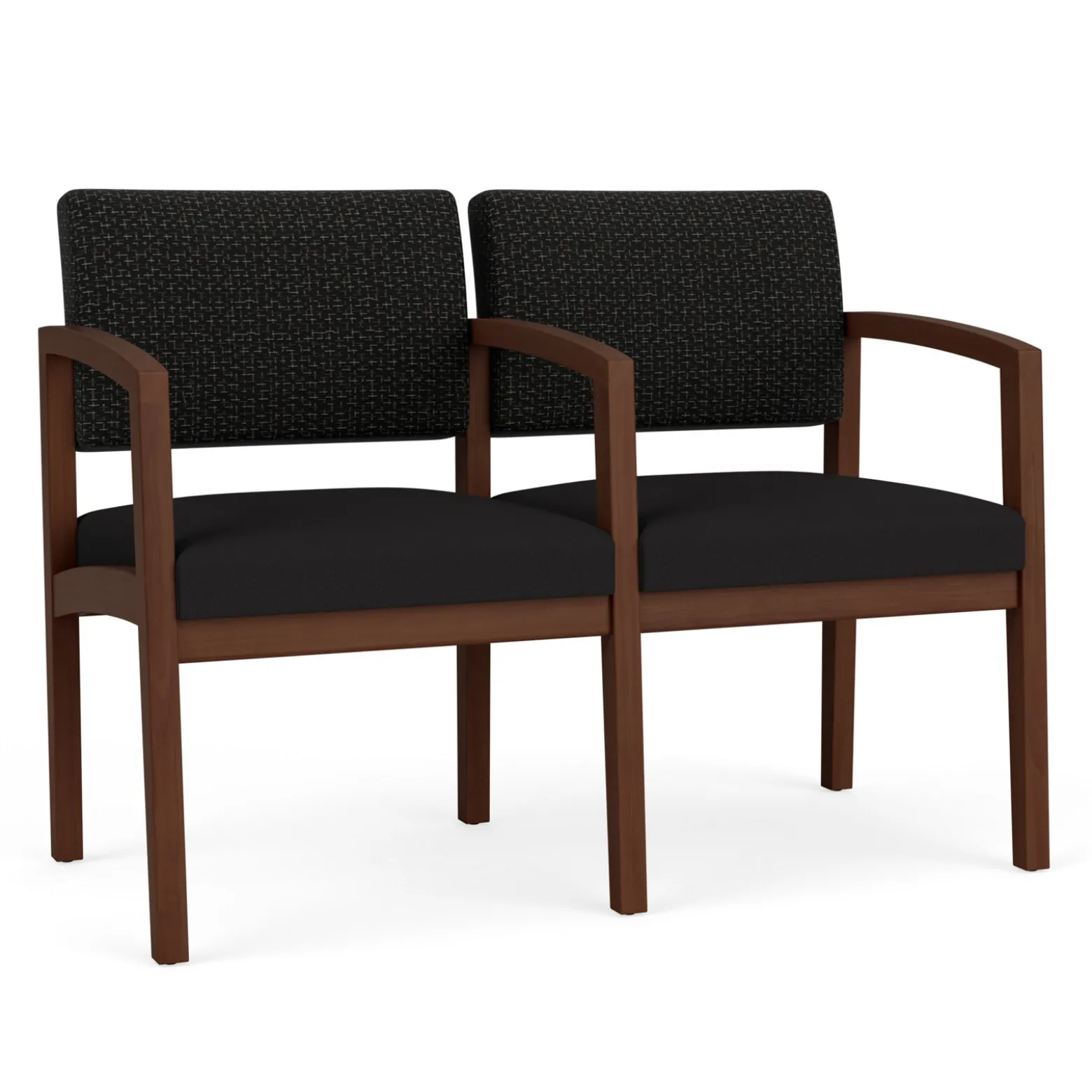 New Castle Wood Two Seater with Center Arm with Designer Upholstery