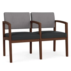 New Castle Wood Two Seater with Center Arm with Designer Upholstery
