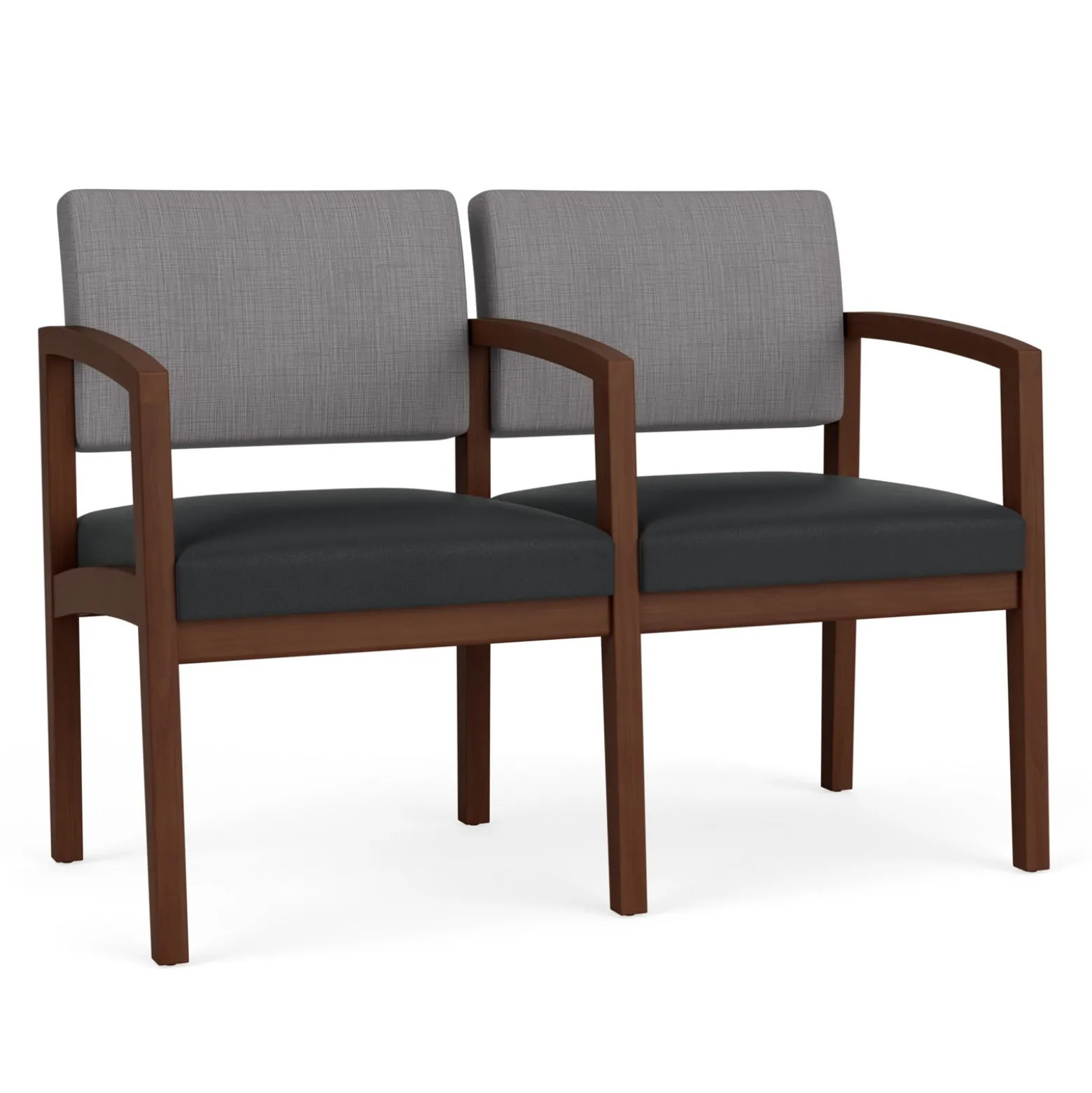 New Castle Wood Two Seater with Center Arm with Designer Upholstery