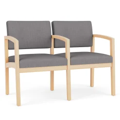 New Castle Wood Two Seater with Center Arm with Designer Upholstery