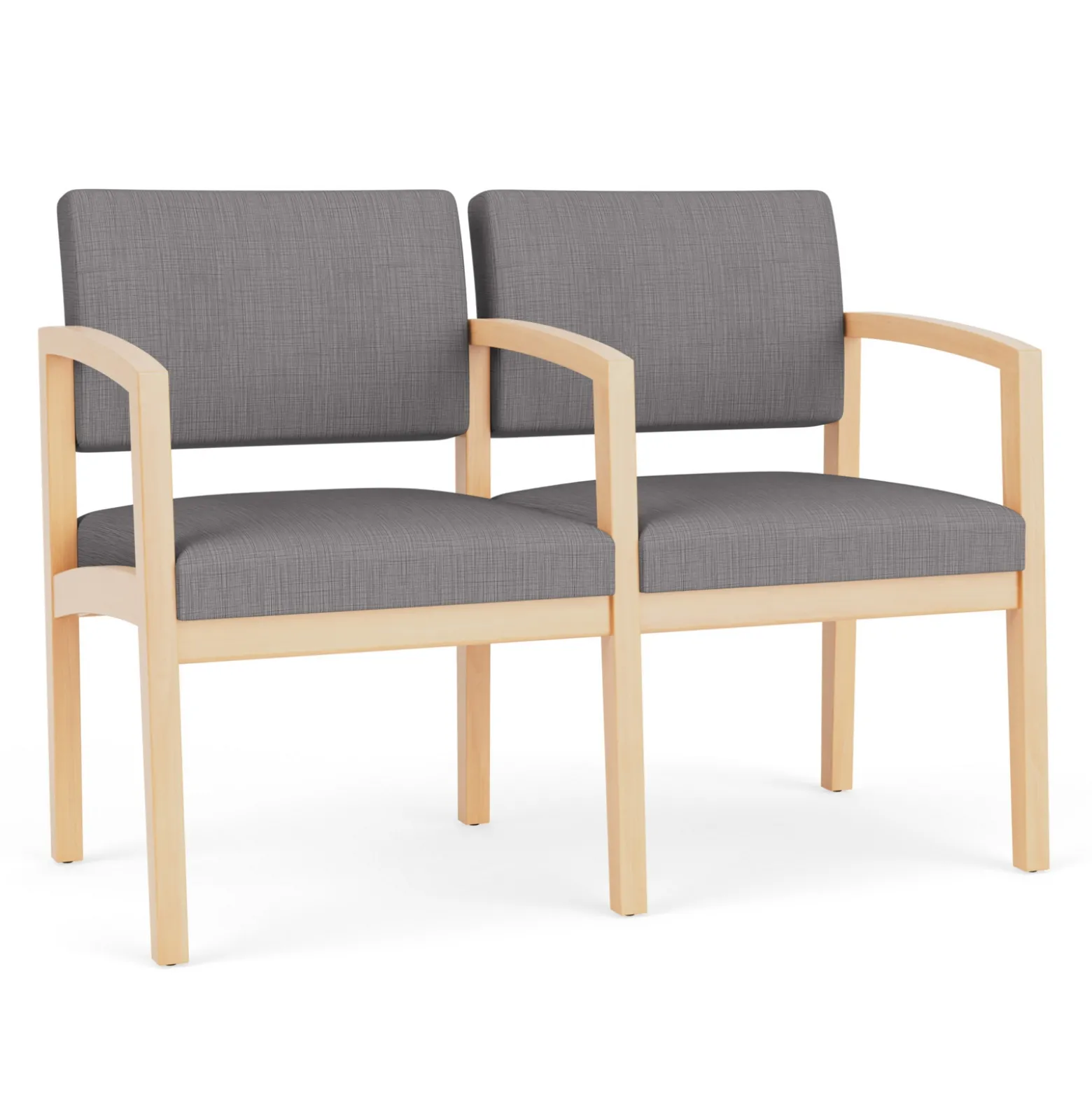 New Castle Wood Two Seater with Center Arm with Designer Upholstery