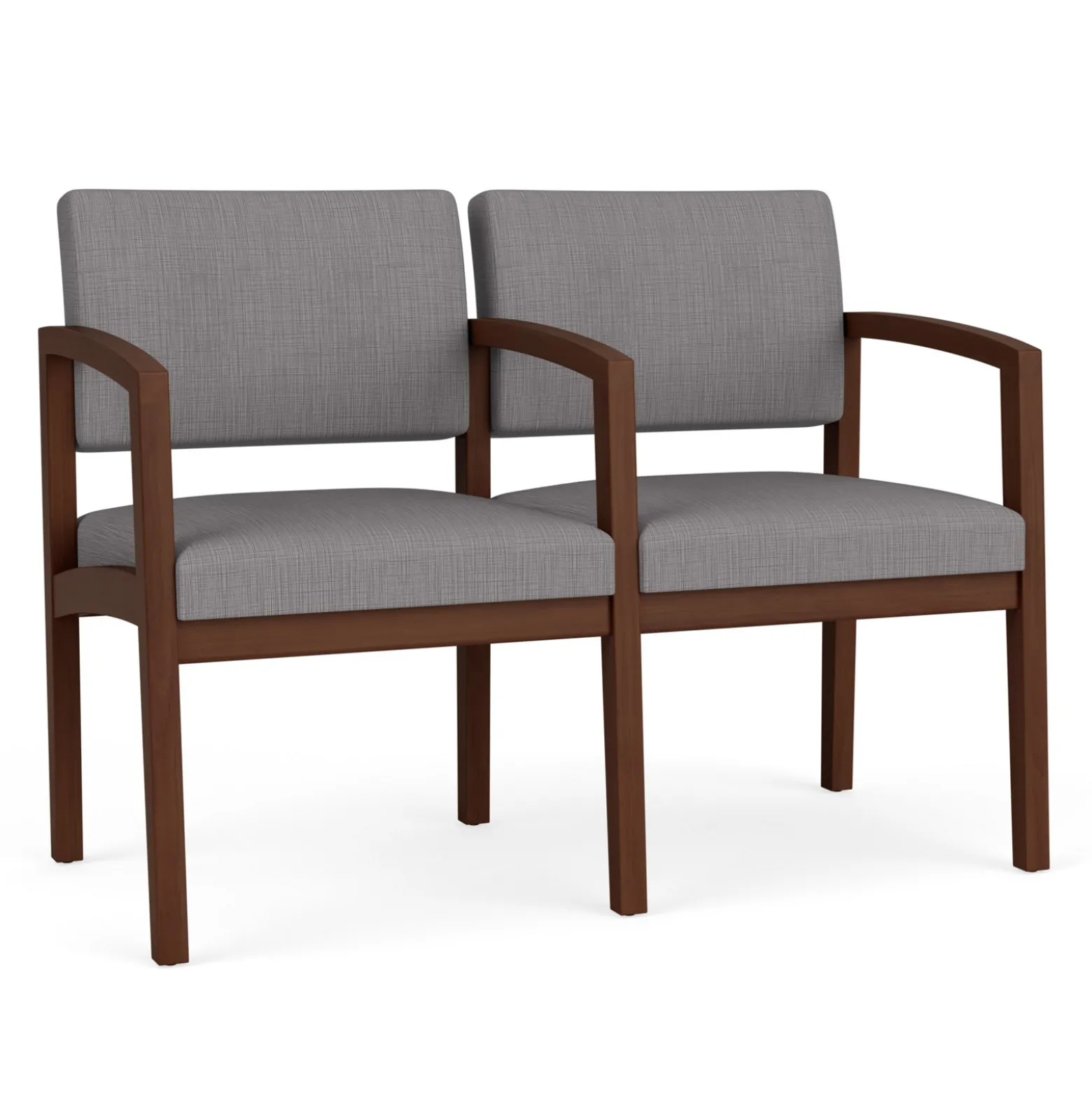 New Castle Wood Two Seater with Center Arm with Designer Upholstery