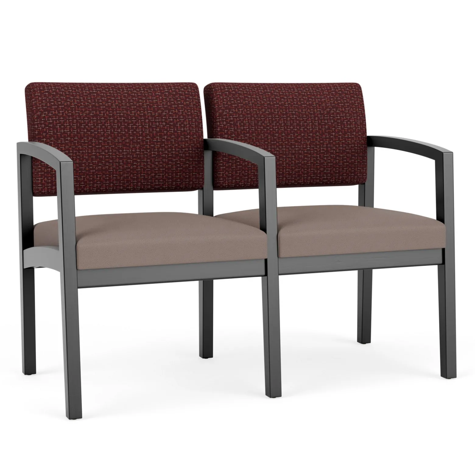 New Castle Wood Two Seater with Center Arm with Designer Upholstery