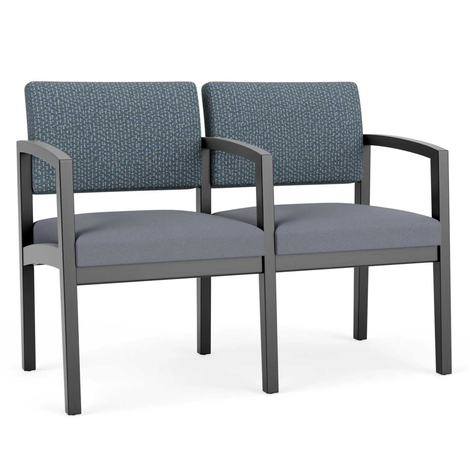 New Castle Wood Two Seater with Center Arm with Designer Upholstery