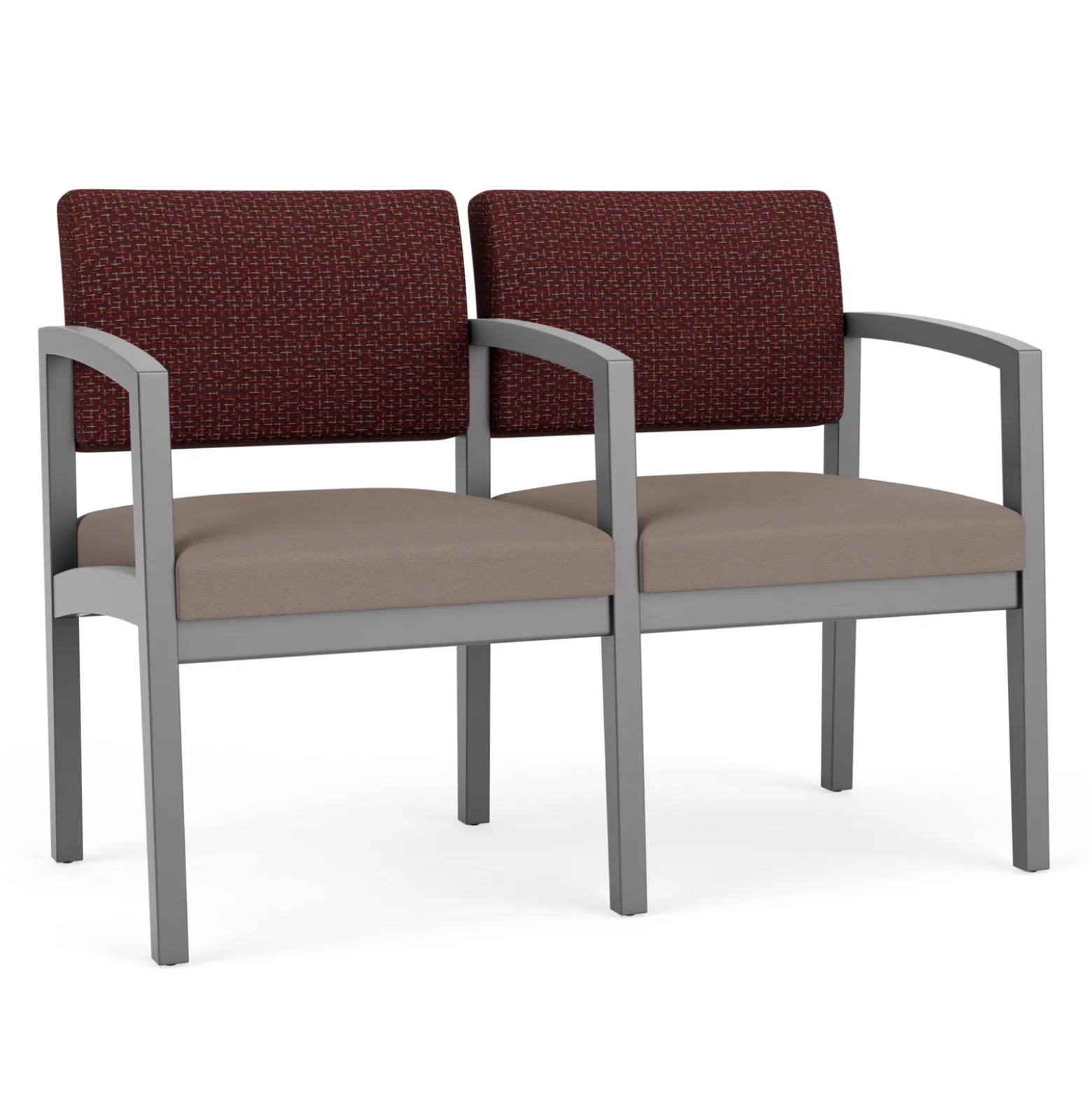 New Castle Wood Two Seater with Center Arm with Designer Upholstery