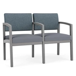 New Castle Wood Two Seater with Center Arm with Designer Upholstery