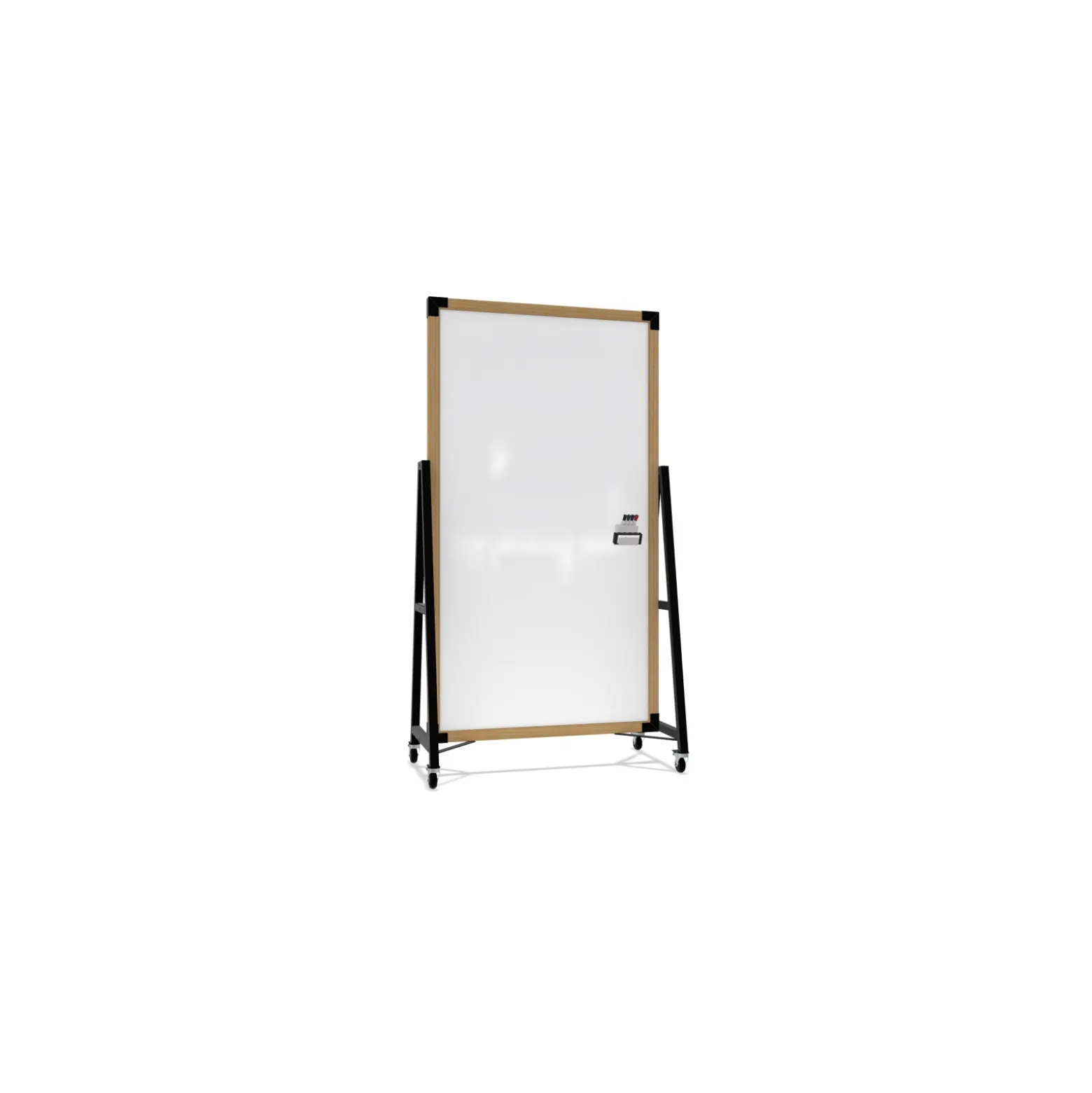 Nexus Double-Sided Mobile Easel Porcelain Magnetic Whiteboard 34"Wx46"H