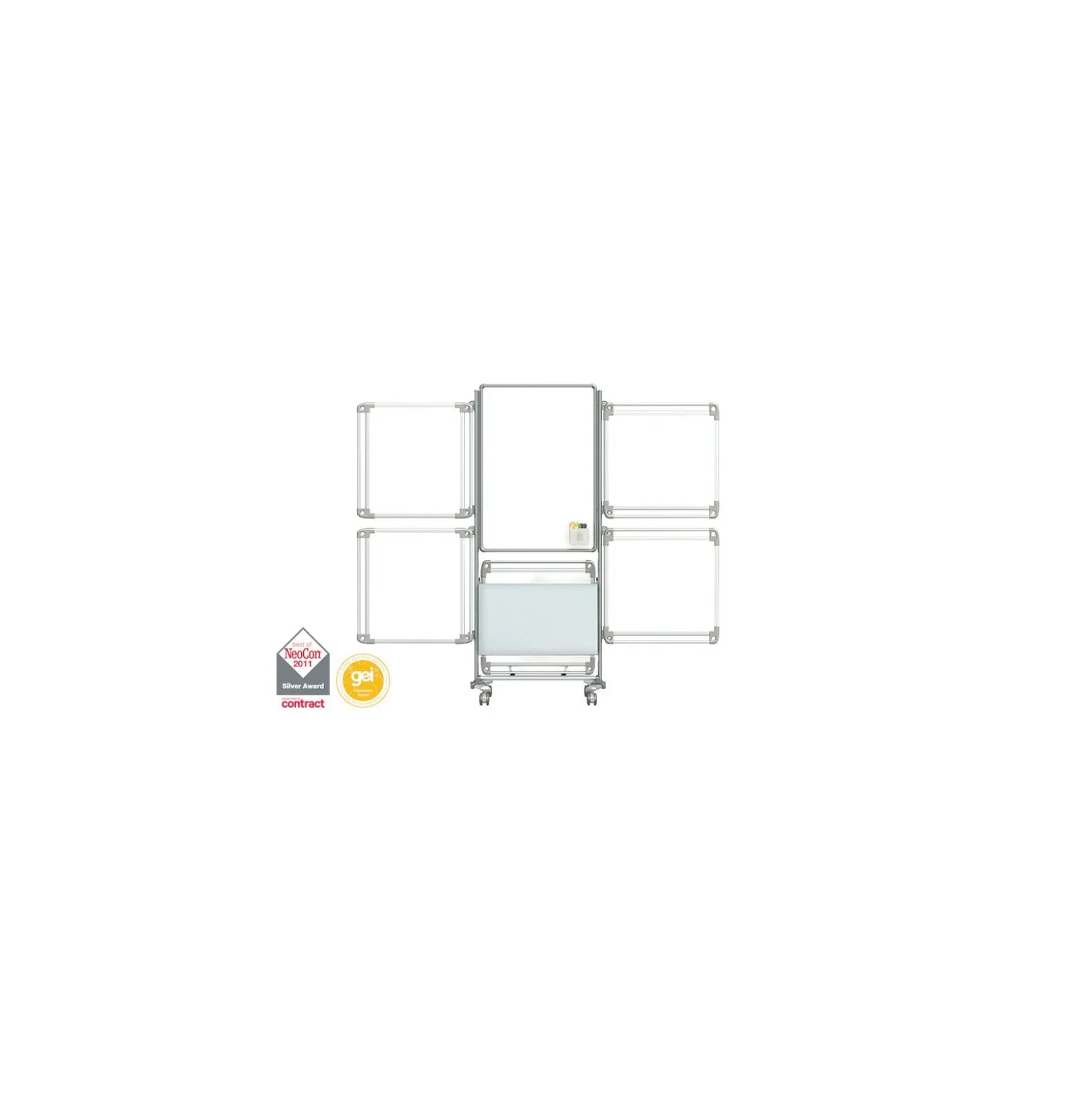 Nexus Double-Sided Mobile Easel Porcelain Magnetic Whiteboard 34"Wx46"H