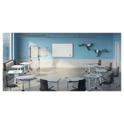 Nexus Double-Sided Mobile Easel Porcelain Magnetic Whiteboard 34"Wx46"H