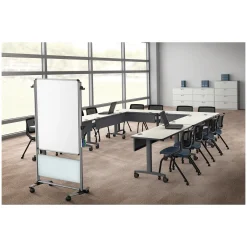Nexus Double-Sided Mobile Easel Porcelain Magnetic Whiteboard 34