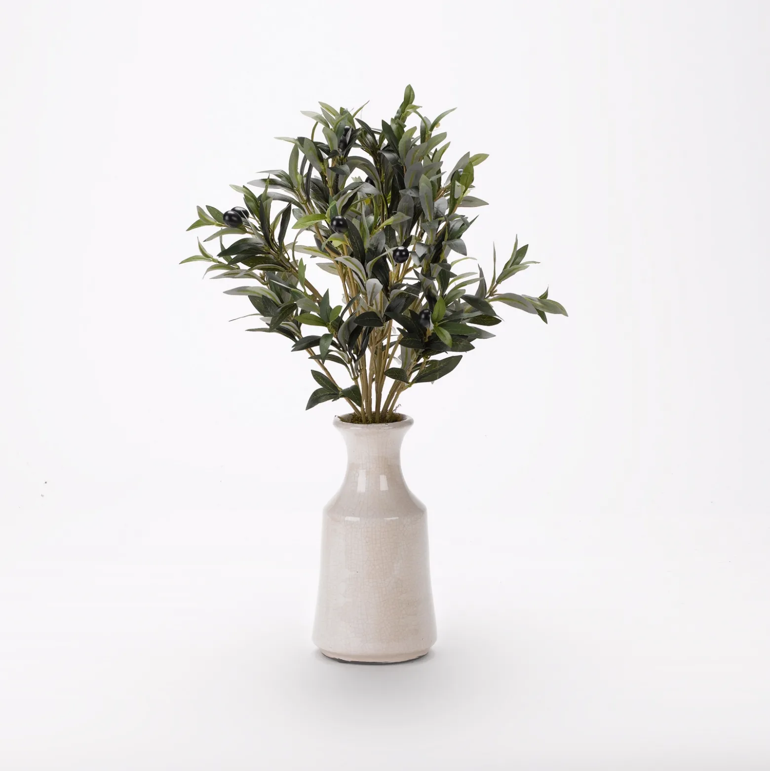 Olive Spray in White Ceramic Bottle with Tall Neck