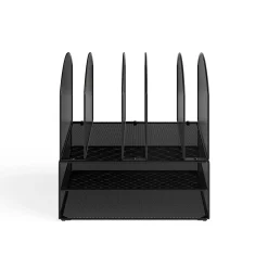 Onyx Desk Organizer, 2 Horizontal/6 Upright Sections