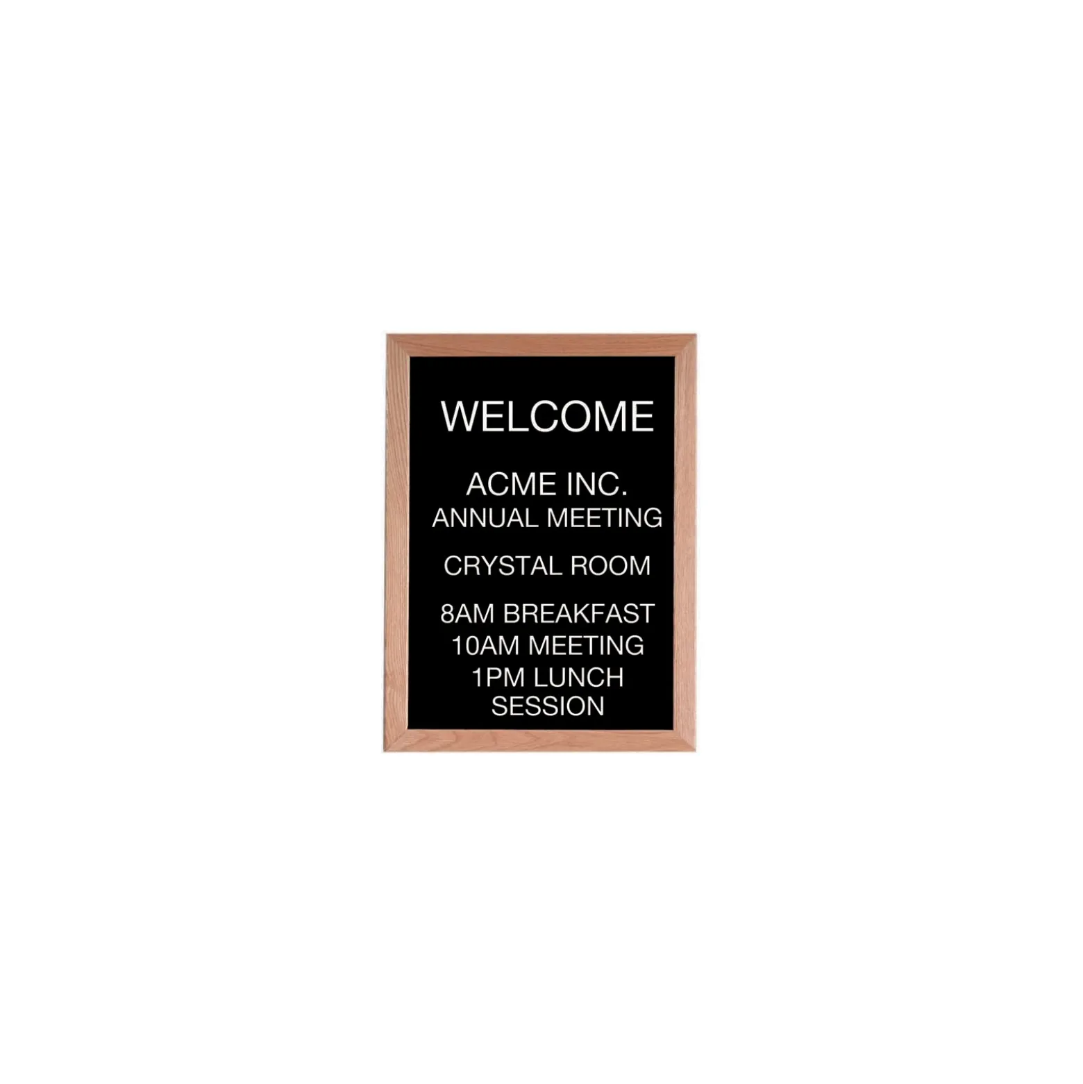 Open Faced Oak Wood Frame Letter Board 24"Wx18"H
