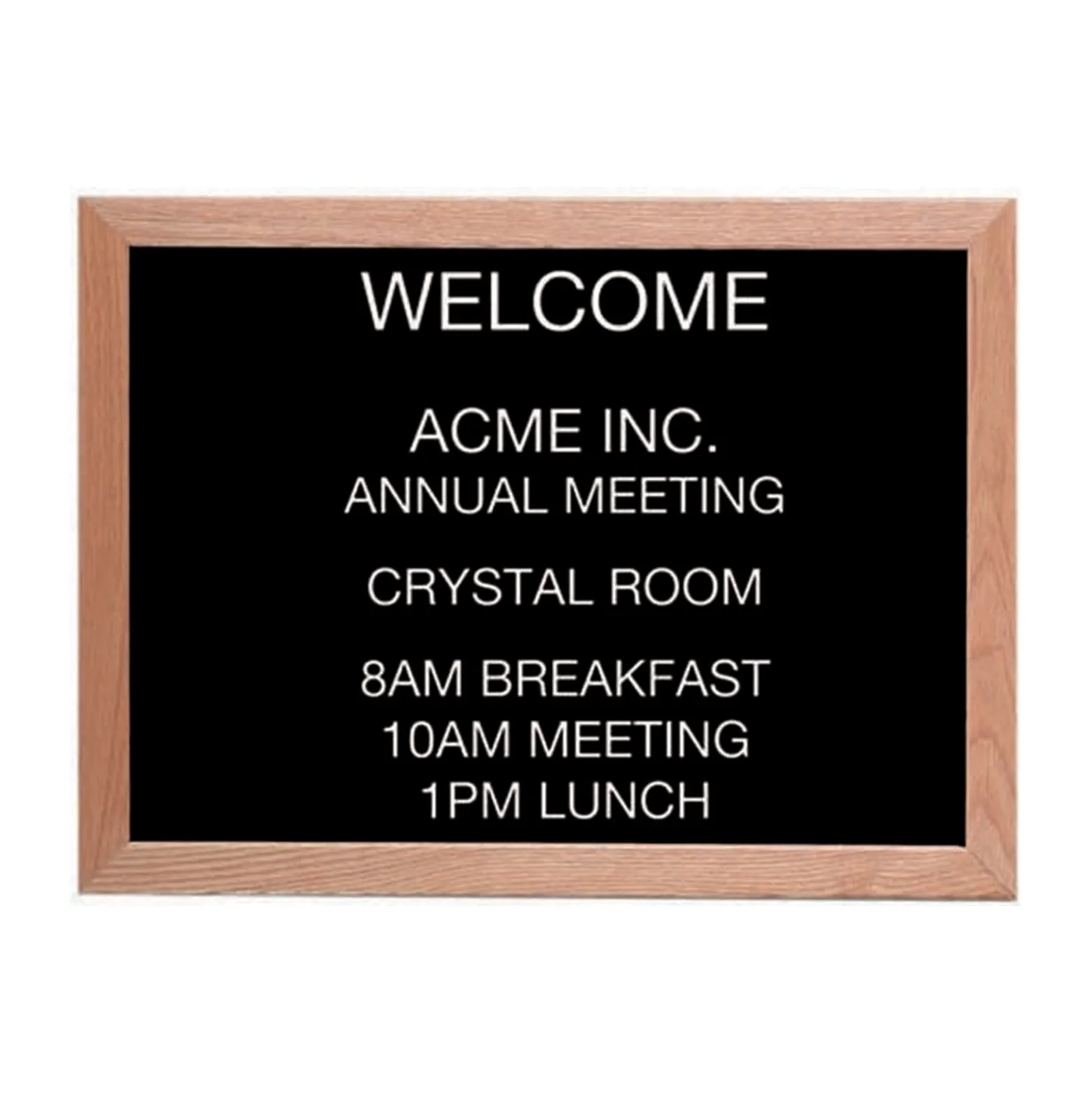 Open Faced Oak Wood Frame Letter Board 24"Wx18"H