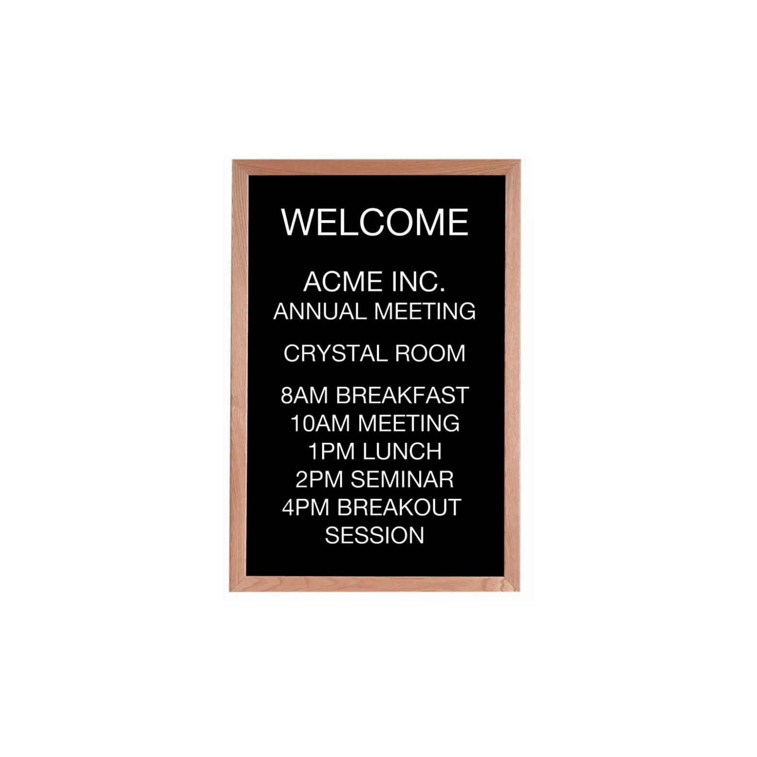 Open Faced Oak Wood Frame Letter Board 36"Wx24"H
