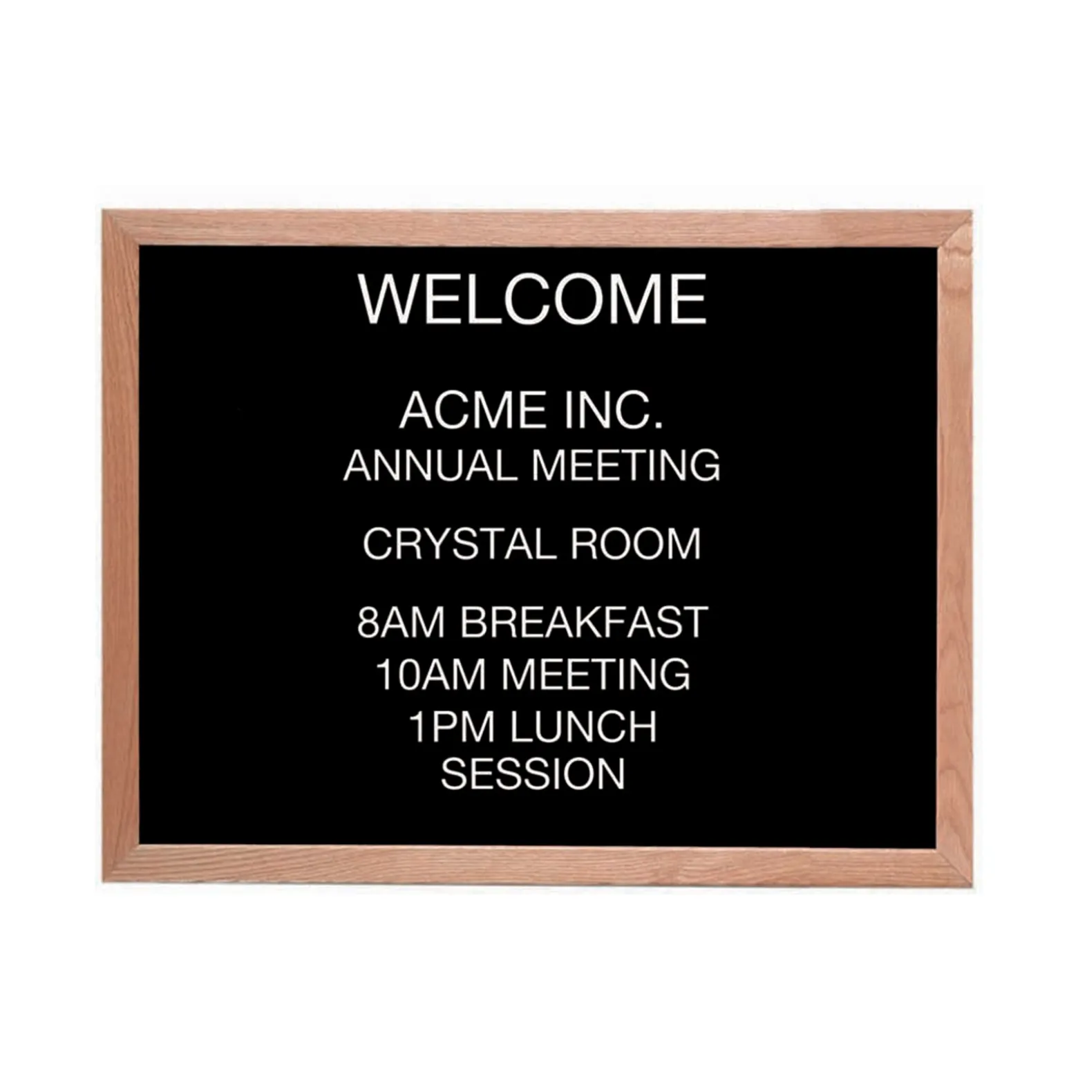 Open Faced Oak Wood Frame Letter Board 30"Wx24"H