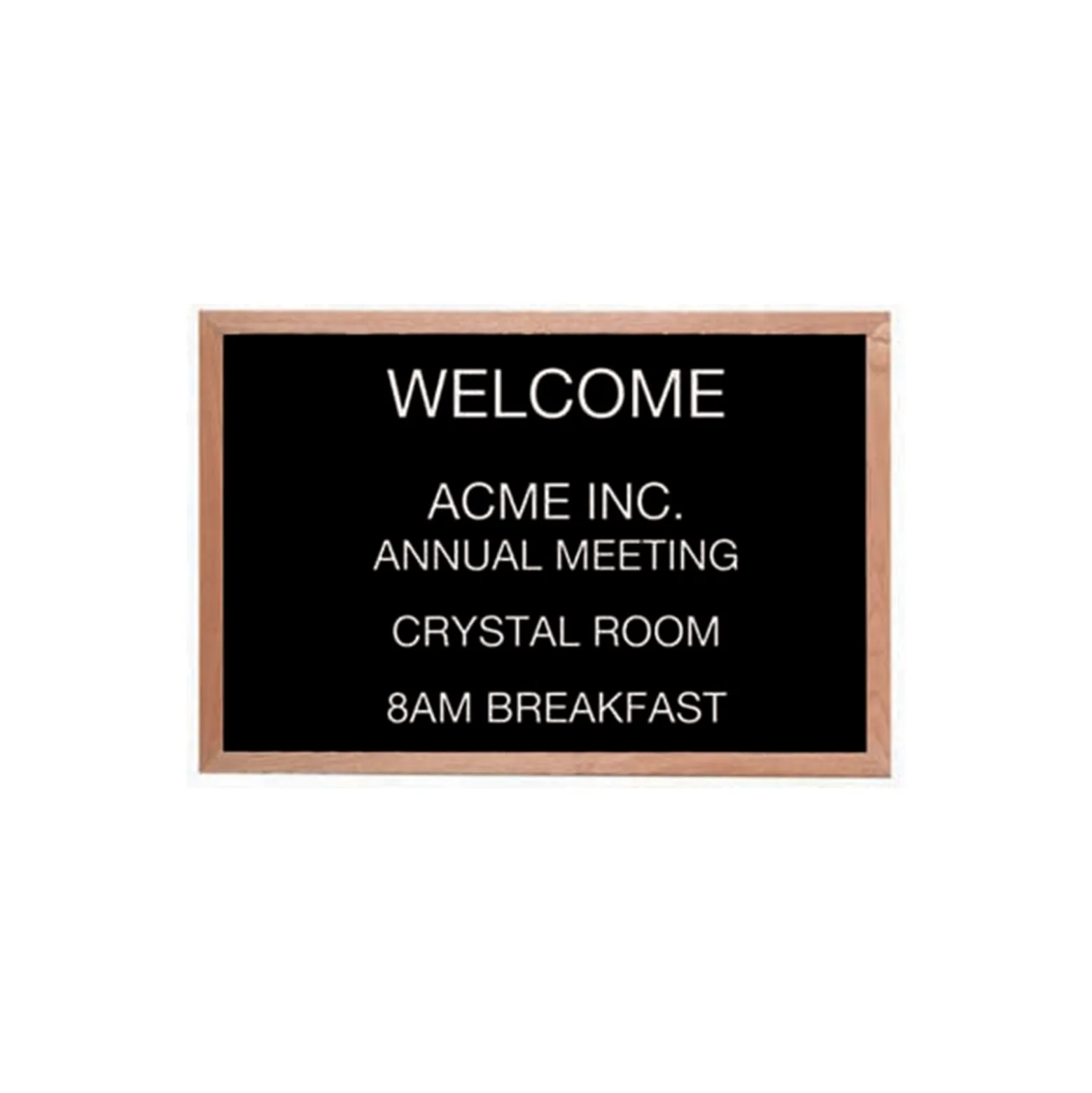 Open Faced Oak Wood Frame Letter Board 18"Wx12"H