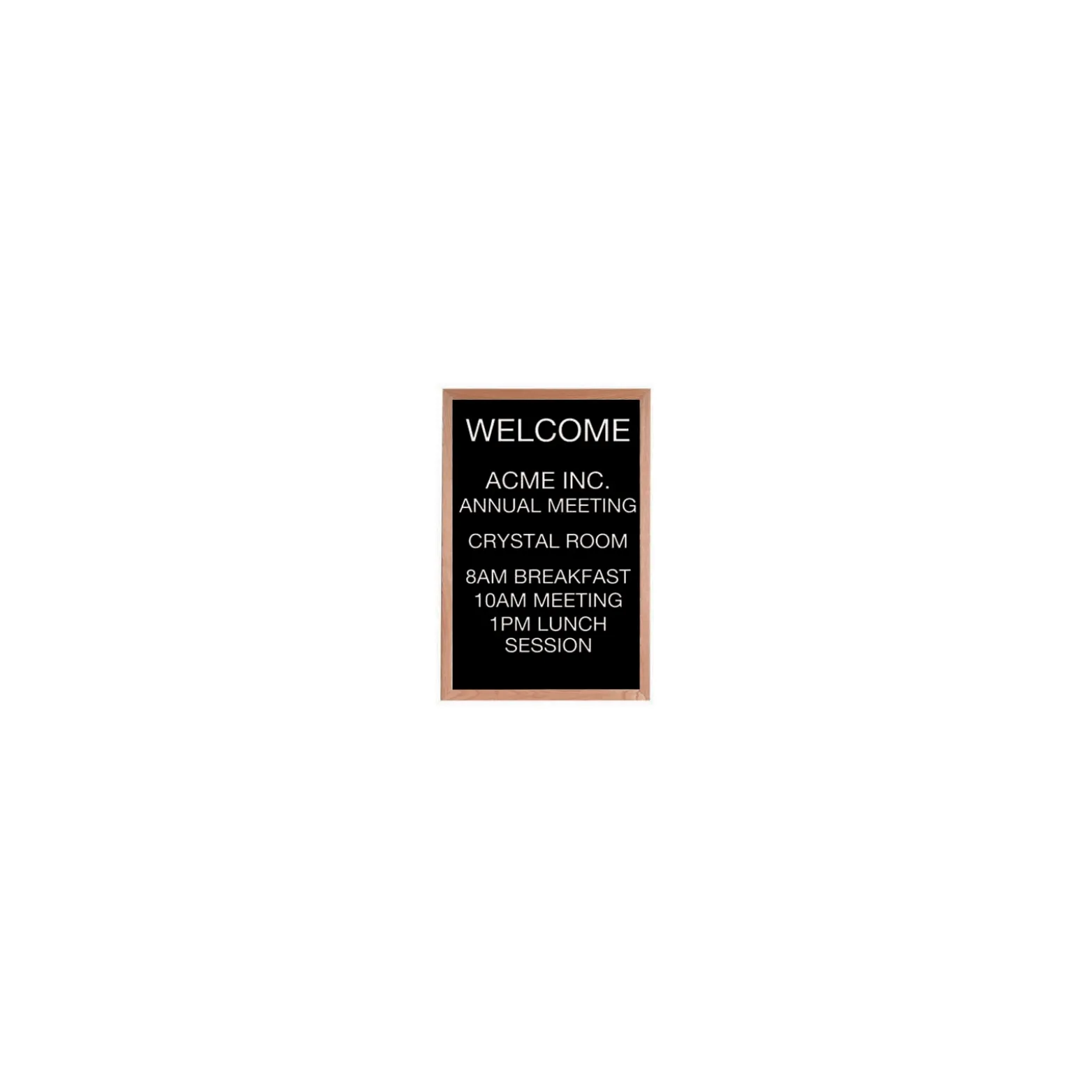 Open Faced Oak Wood Frame Letter Board 18"Wx12"H