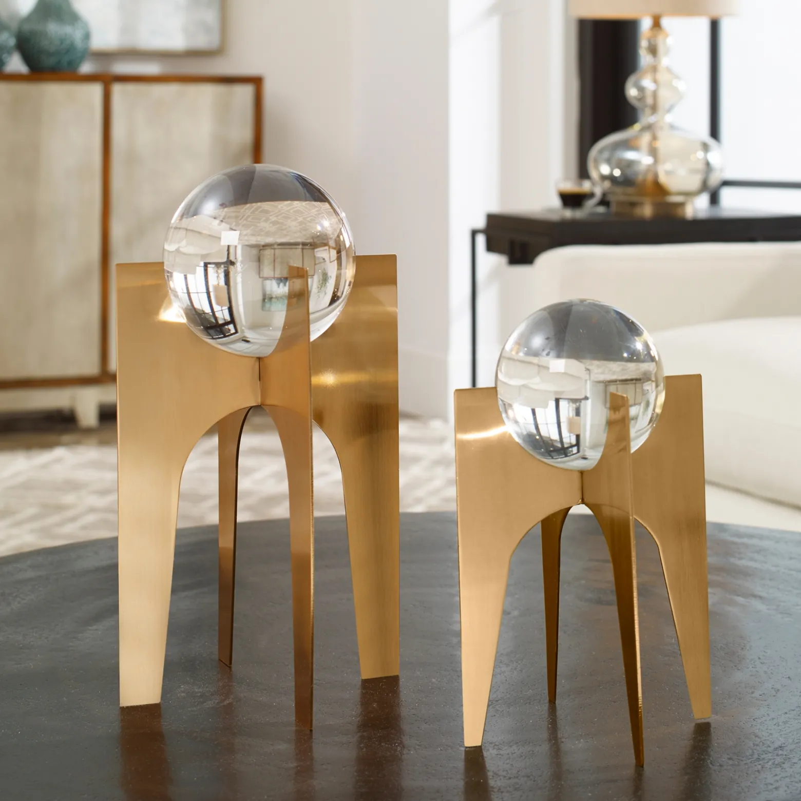Orb Sculptures, Set of Two