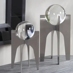 Orb Sculptures, Set of Two