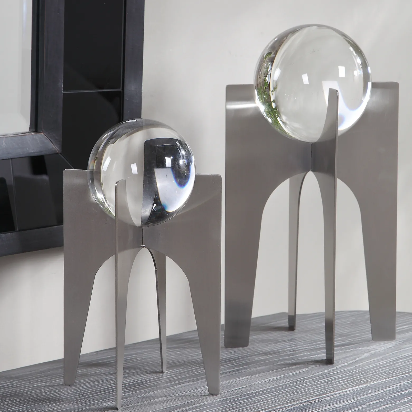 Orb Sculptures, Set of Two