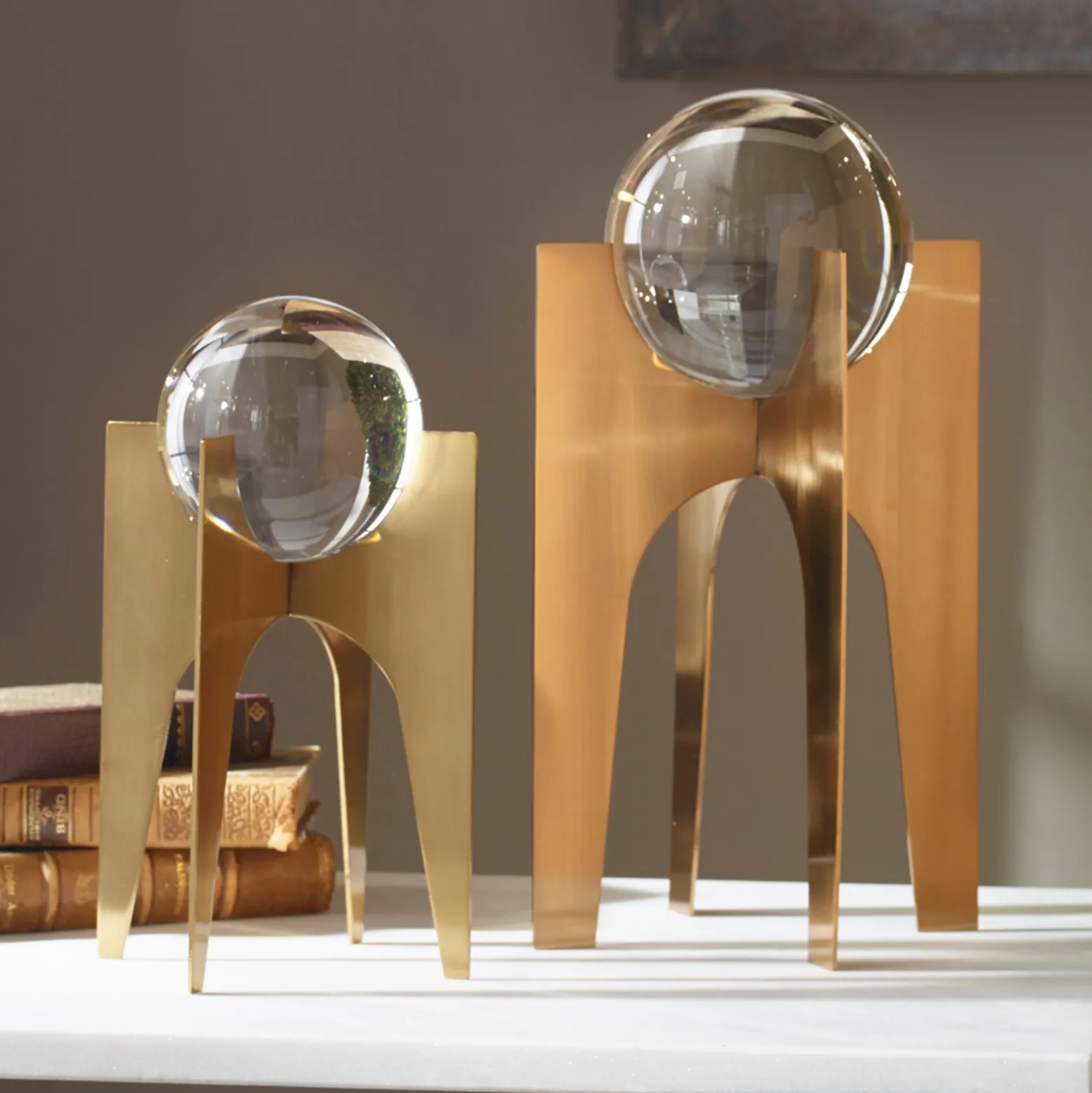 Orb Sculptures, Set of Two