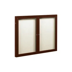 Outdoor Enclosed Bulletin Board w/Aluminum Wood Look Finish - 48"W x 36"H