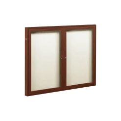 Outdoor Enclosed Bulletin Board w/Aluminum Wood Look Finish - 48