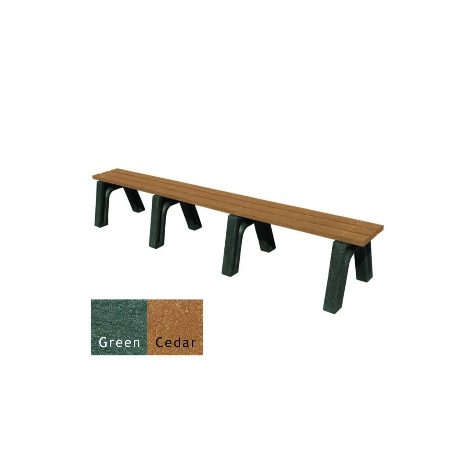 Outdoor Recycled Plastic Flat Economy Bench 8'