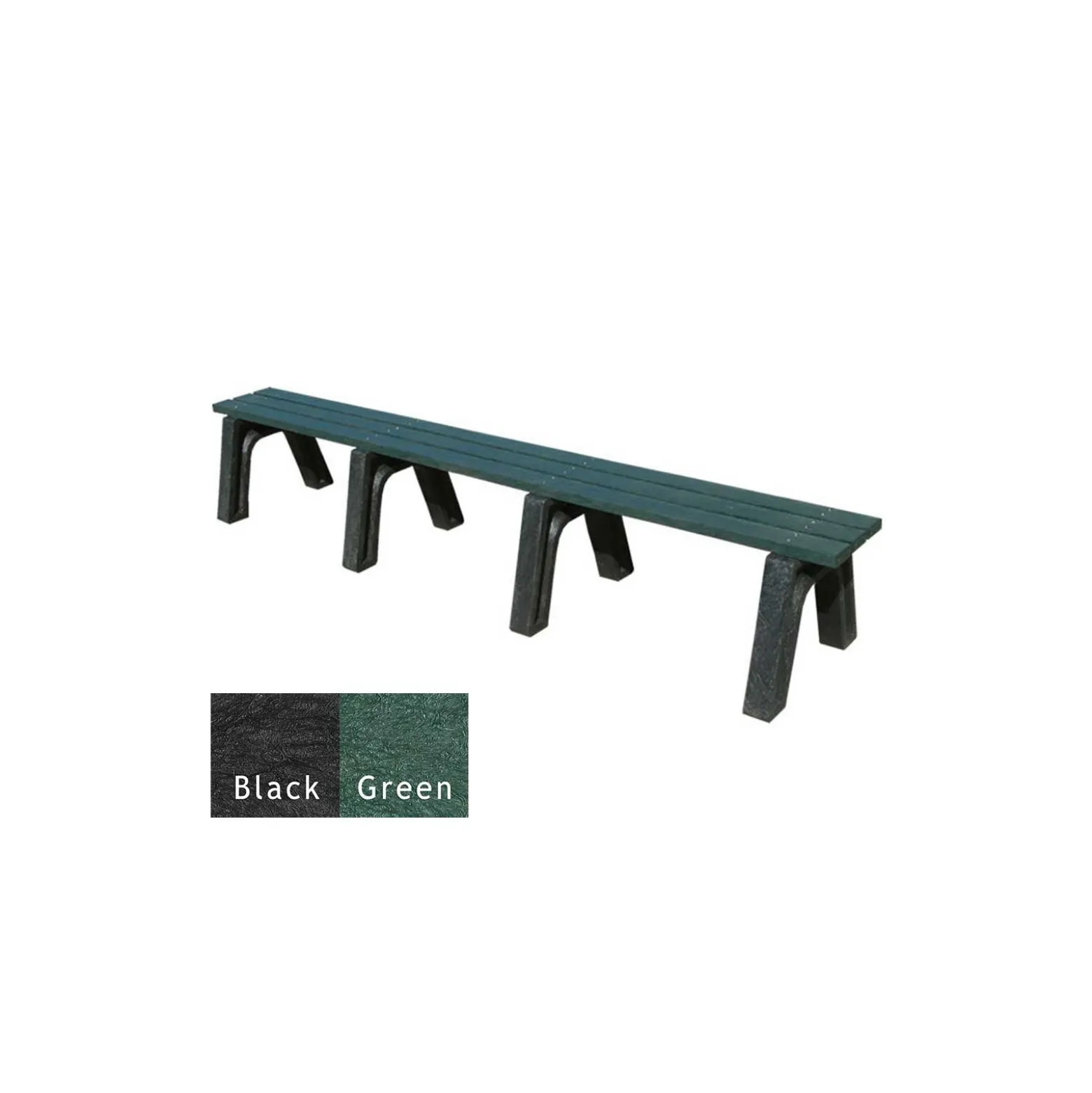Outdoor Recycled Plastic Flat Economy Bench 8'