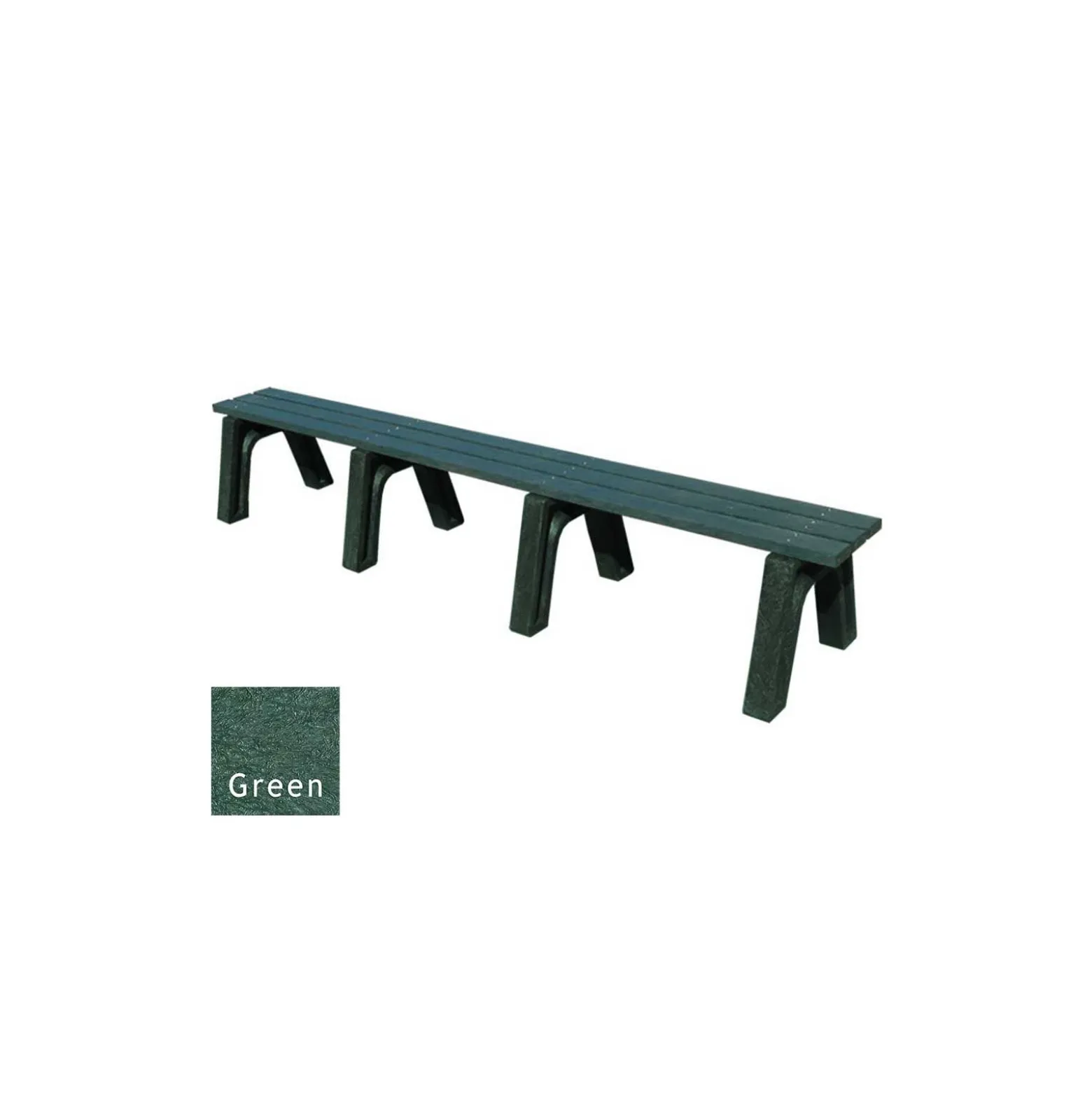 Outdoor Recycled Plastic Flat Economy Bench 8'