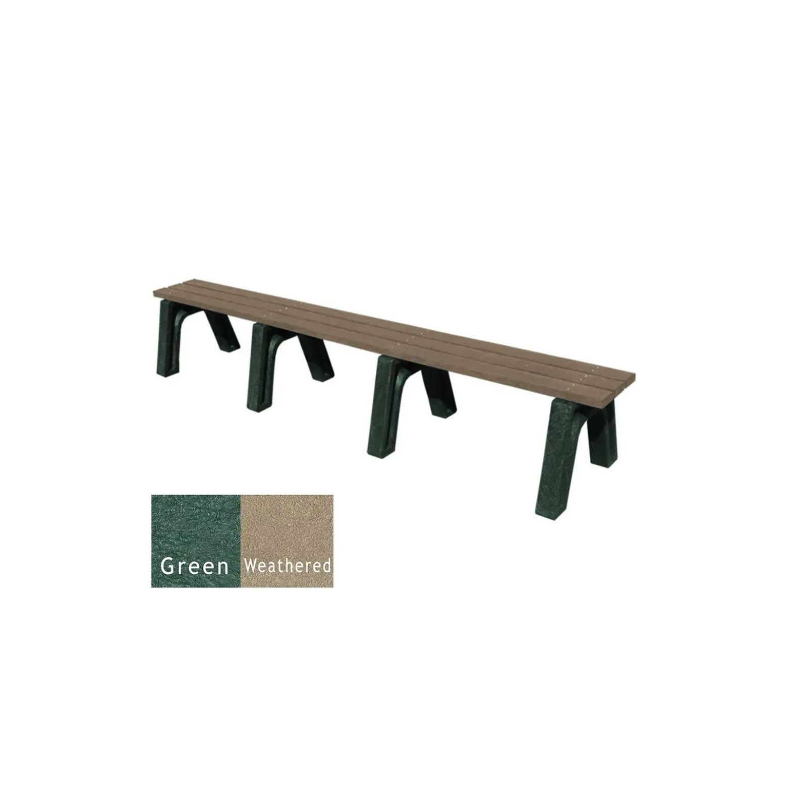 Outdoor Recycled Plastic Flat Economy Bench 8'