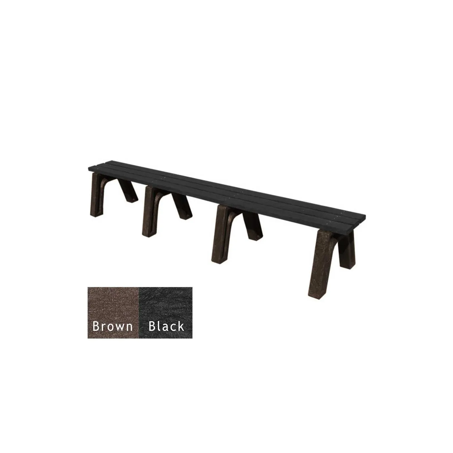 Outdoor Recycled Plastic Flat Economy Bench 8'