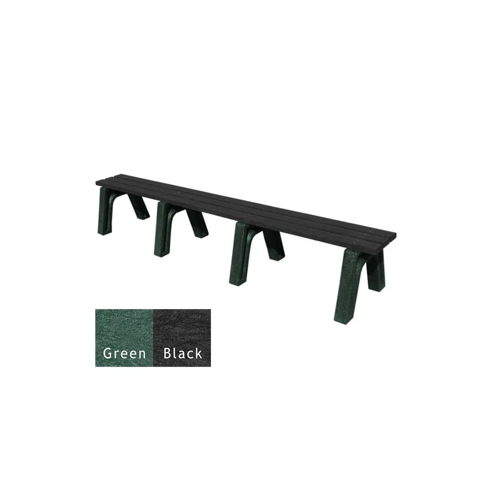 Outdoor Recycled Plastic Flat Economy Bench 8'