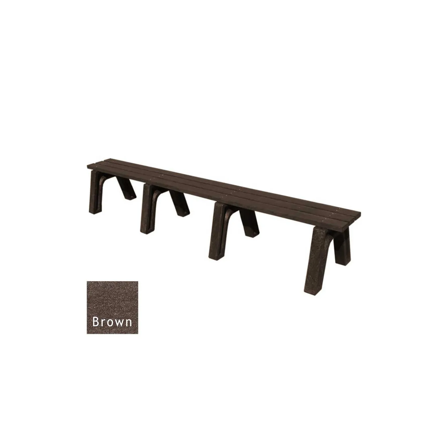 Outdoor Recycled Plastic Flat Economy Bench 8'