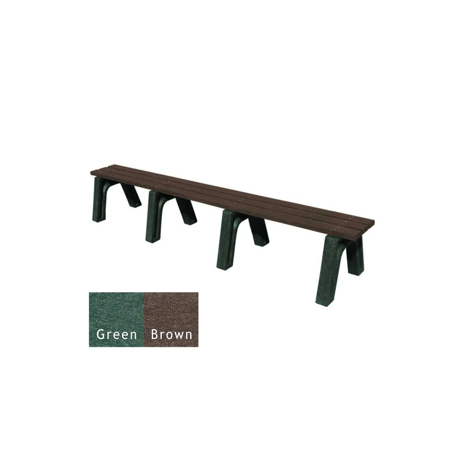 Outdoor Recycled Plastic Flat Economy Bench 8'