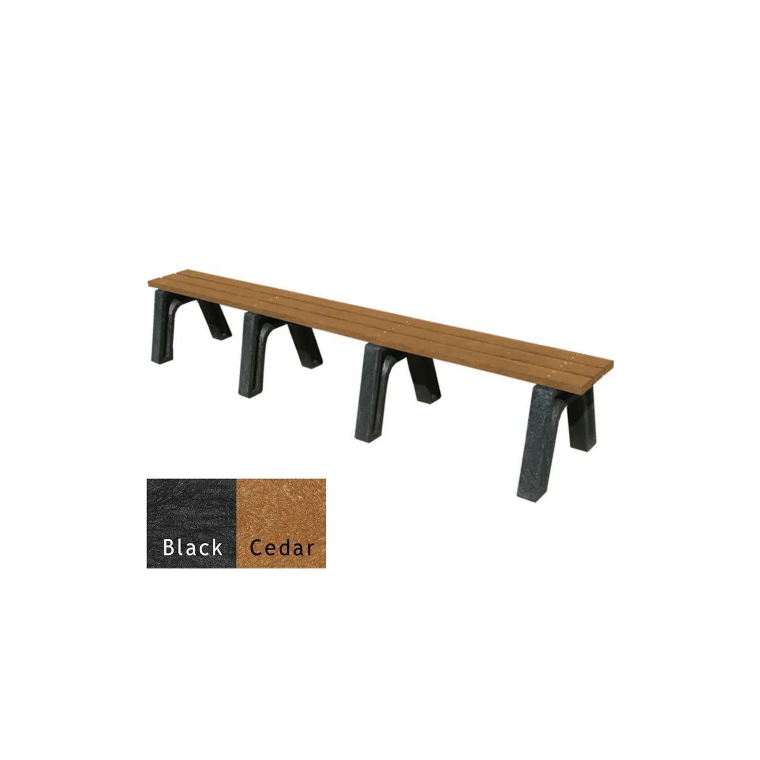 Outdoor Recycled Plastic Flat Economy Bench 8'
