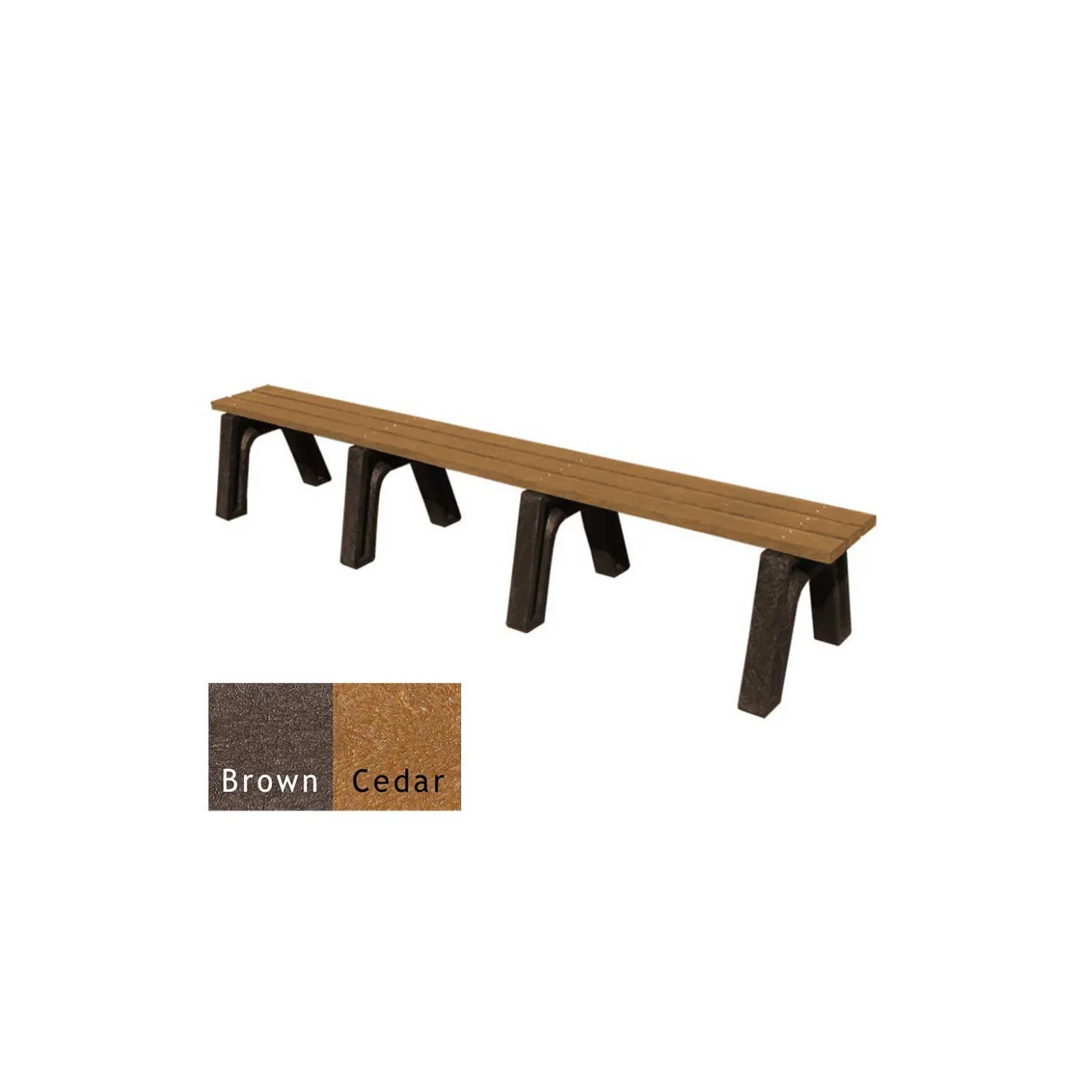 Outdoor Recycled Plastic Flat Economy Bench 8'