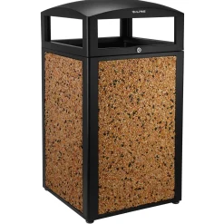 Outdoor Trash Receptacle with Stone Panels - 40 Gallon