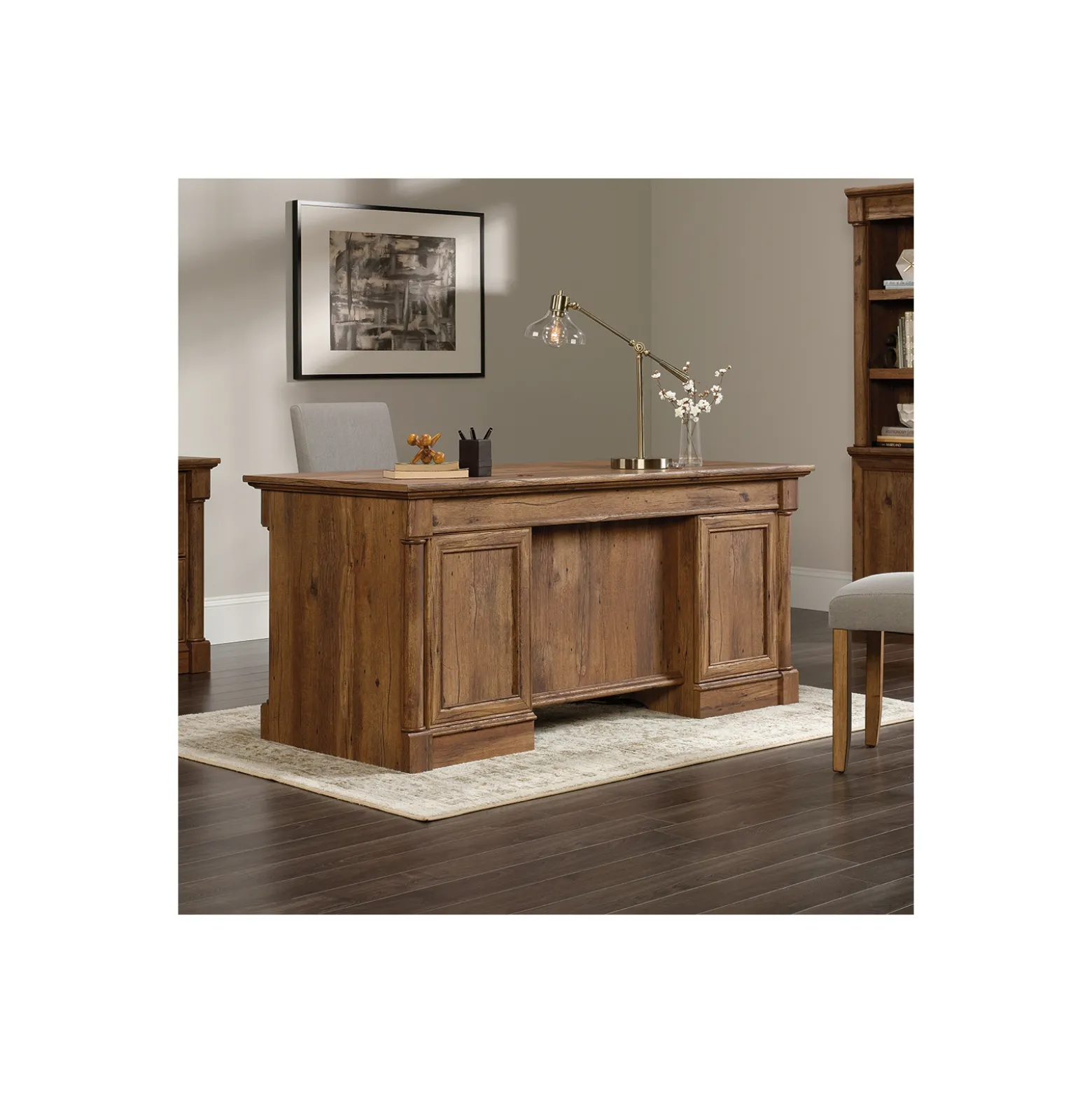 Palladia Double Pedestal Office Desk - 65"W