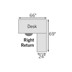 Palladia L-Shaped Desk with File Storage - Right Return