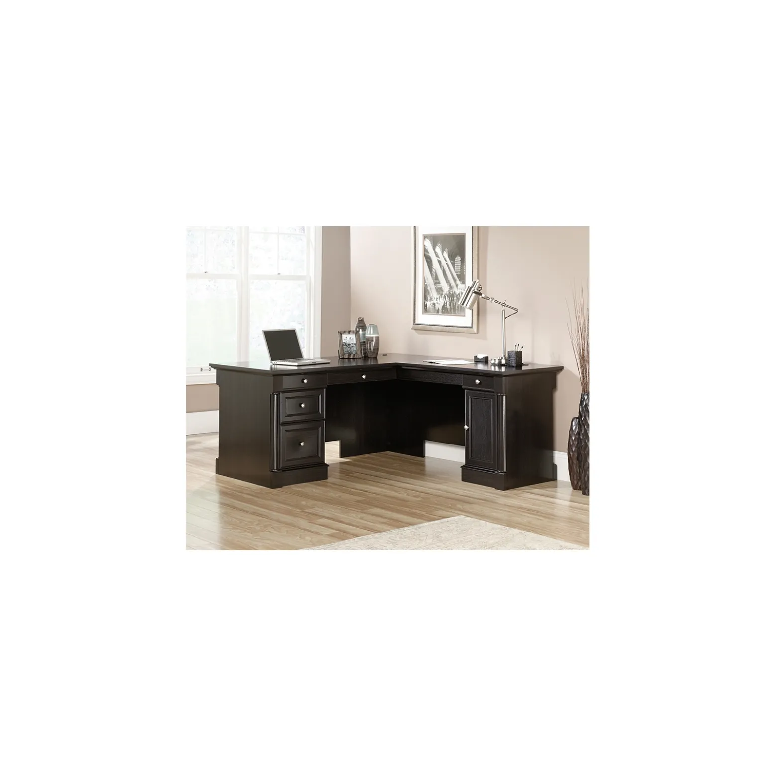 Palladia L-Shaped Desk with File Storage - Right Return