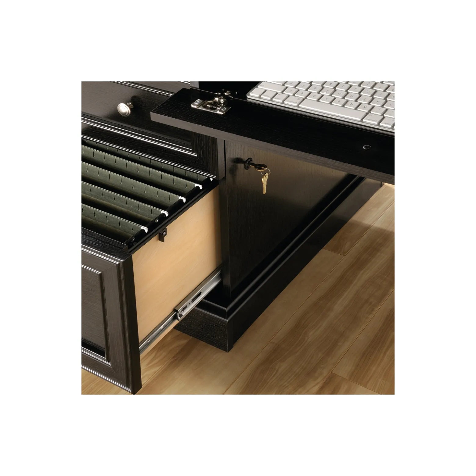 Palladia L-Shaped Desk with File